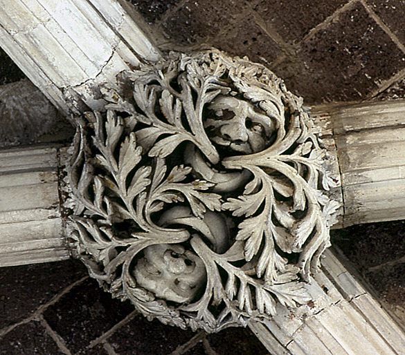 A Green Man from the retro-choir of Exeter Cathedral