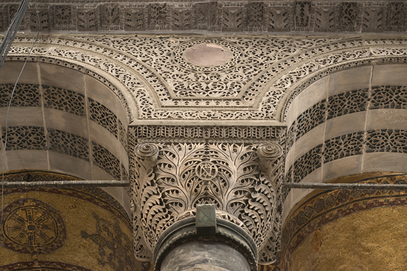 intricate detail of Hagia Sophia ceiling