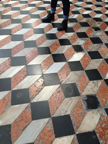 Optical-illusion marble floors at San Giorgio Maggiore
