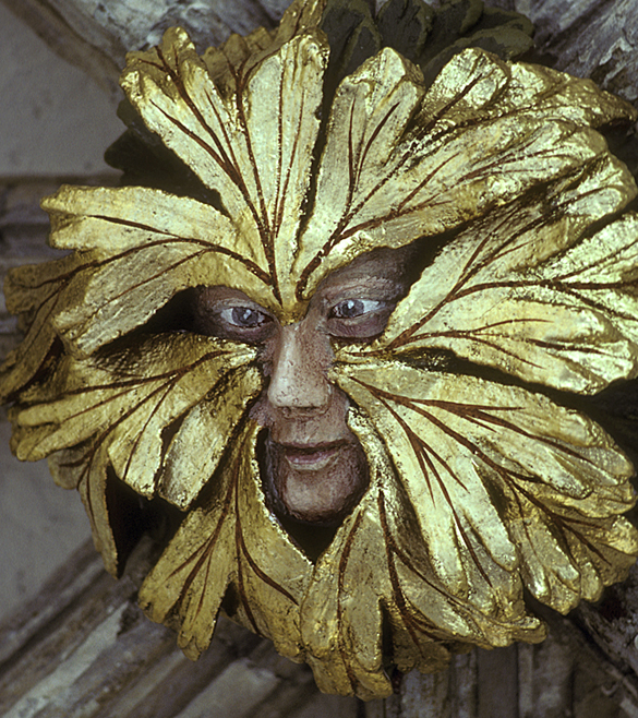 A Gothic Green Man from the cloister of Norwich Cathedral