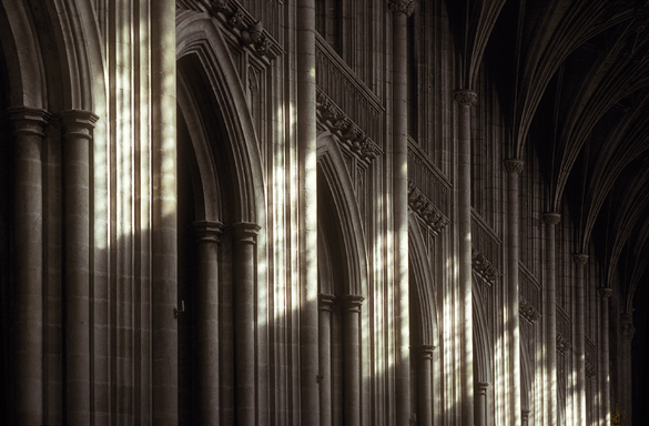 inside view of a cathedral wall