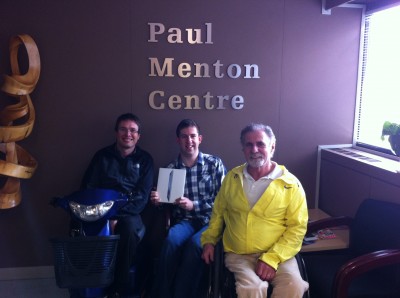 Planat contest winner Daniel Stewart displays his new ipad
