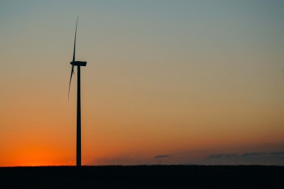windturbine at sunset