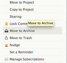 Move to archive option