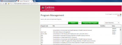 Program Management Screen