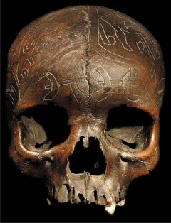 Dayak carved trophy skull. Image courtesy of a US gallery