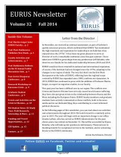 EURUS Newsletter Fall 2014_01