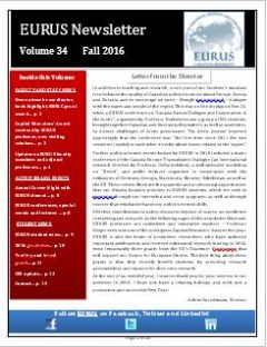 Picture of front page of EURUS Fall 2016 Newsletter