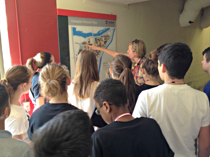 photo of EMCP students walking through the tunnels