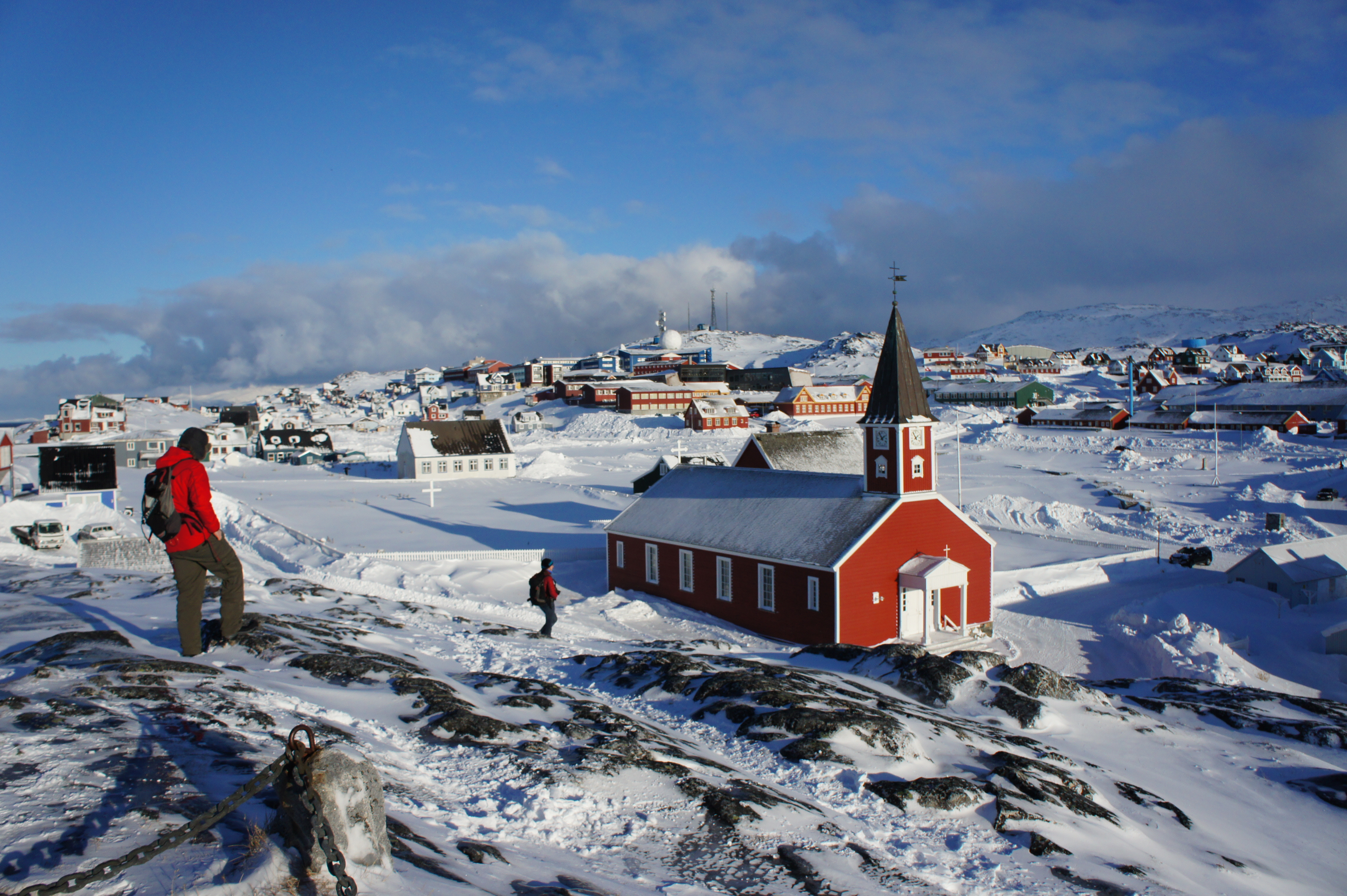 Overlooking Nuuk Old Town from the statue of Nuuk’s founder