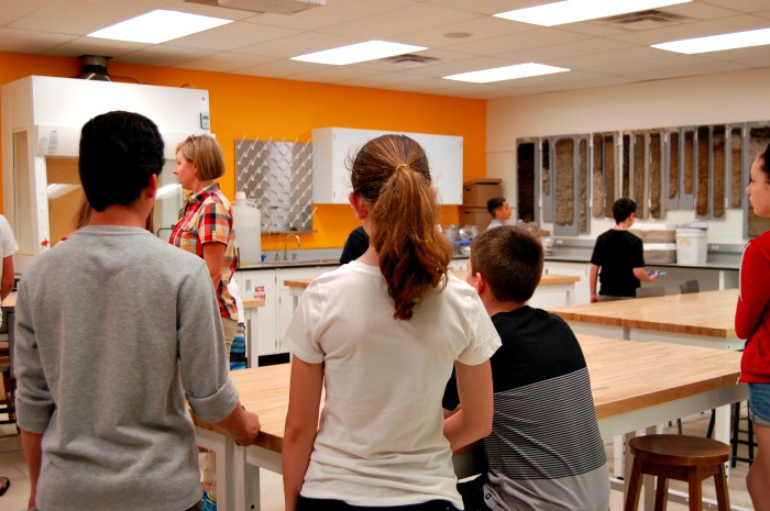 photo of students going through the lab