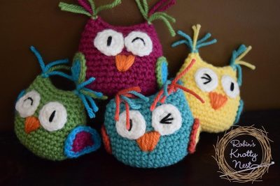 Crochet Owls made by Robin Dunbar