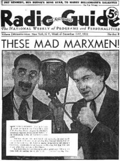 These Mad Marxmen as the cover page text on a Radio Guide newspaper