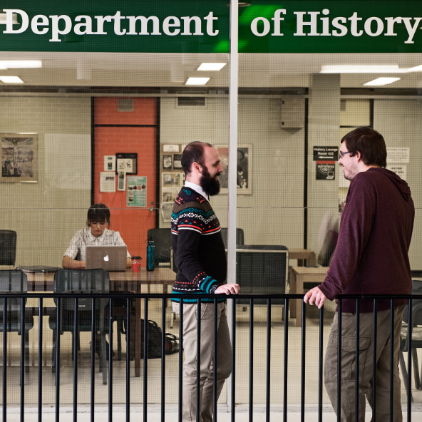 students in department of history foyer
