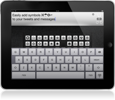 UniconsoleApp Screenshot showing Uniconsole App inserting special characters