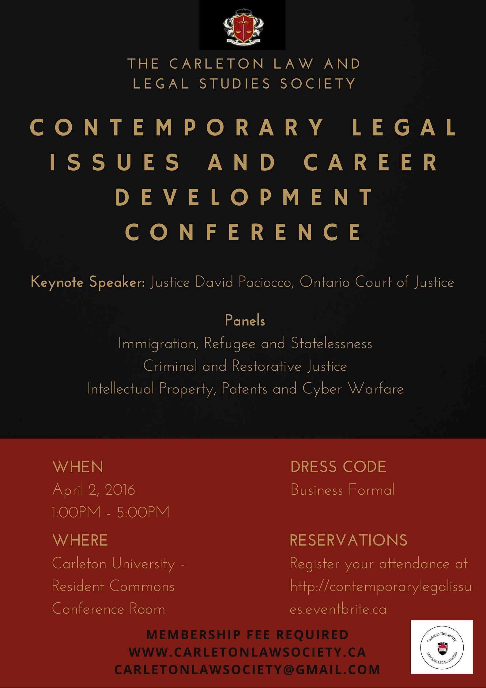 Contemporary Legal Issues and Career Development Conference poster