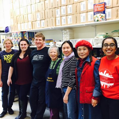 Carleton students with the staff at Dalhousie Food Cupboard on October 20, 2016.