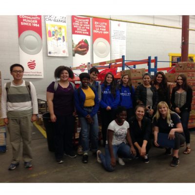 Day 2: On September 14, 2016, students sorted food donations at the Ottawa Food Bank.