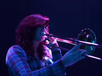 Julia plays the trombone