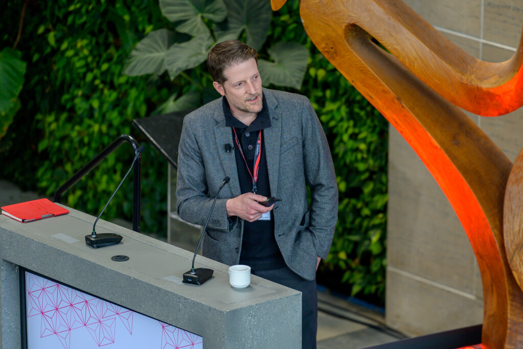 Andrew VanderZaag presenting on agricultural methane emissions