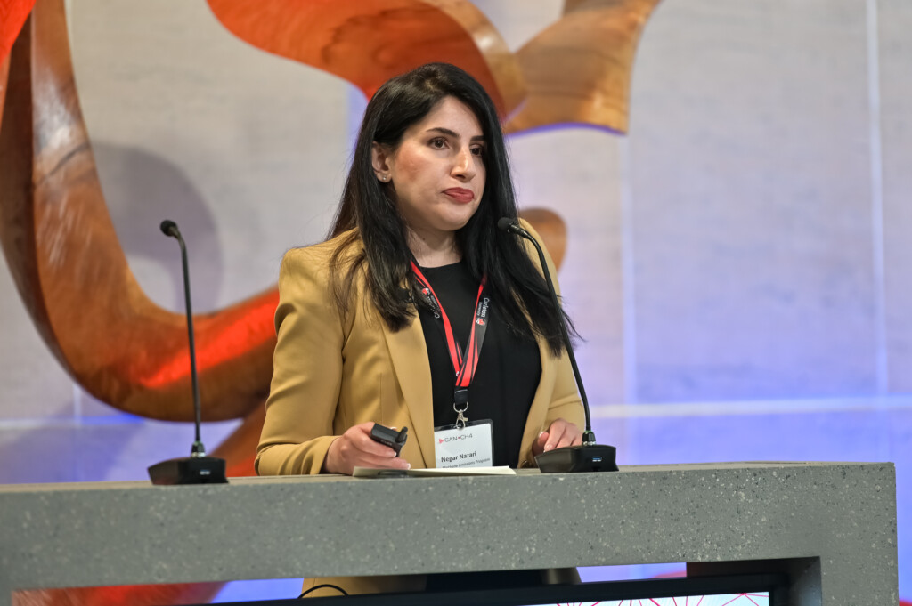 Negar Nazari presenting on methane detection technologies in Alberta