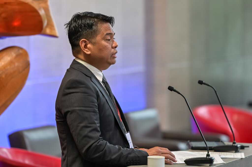 Adrian Manlagnit delivering opening remarks at EU-Canada Dialogue