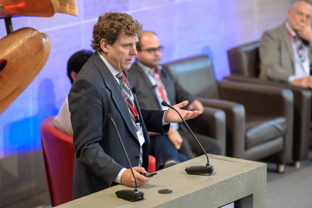 Matt Johnson participating in panel discussion on aerial survey data