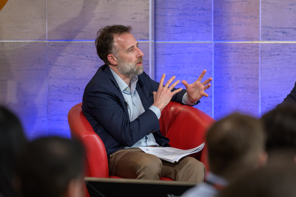 Aaron Freeman presenting during EU-Canada Dialogue session