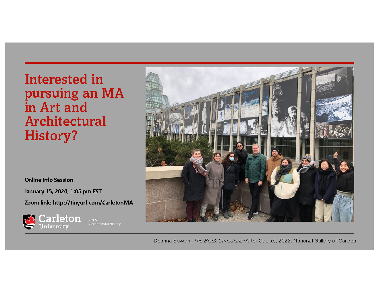 Poster for MA Art and Architectural History Info Session