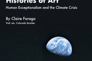 Poster for Claire Farago Event. Depicts Earth seen from space, with event details added.