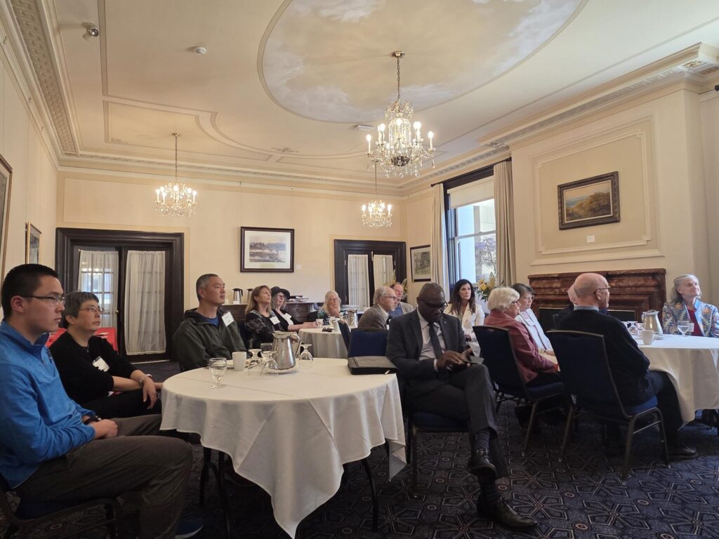 photo of crowd at the alumni reception in Victoria, BC.
