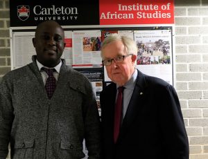 Former Prime Minister Joe Clark and Director of Institute of African Studies