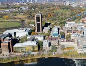 Aerial view of campus