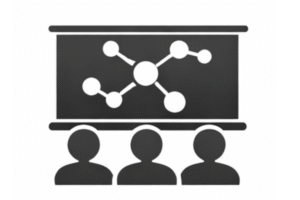 line art representing a class or seminar