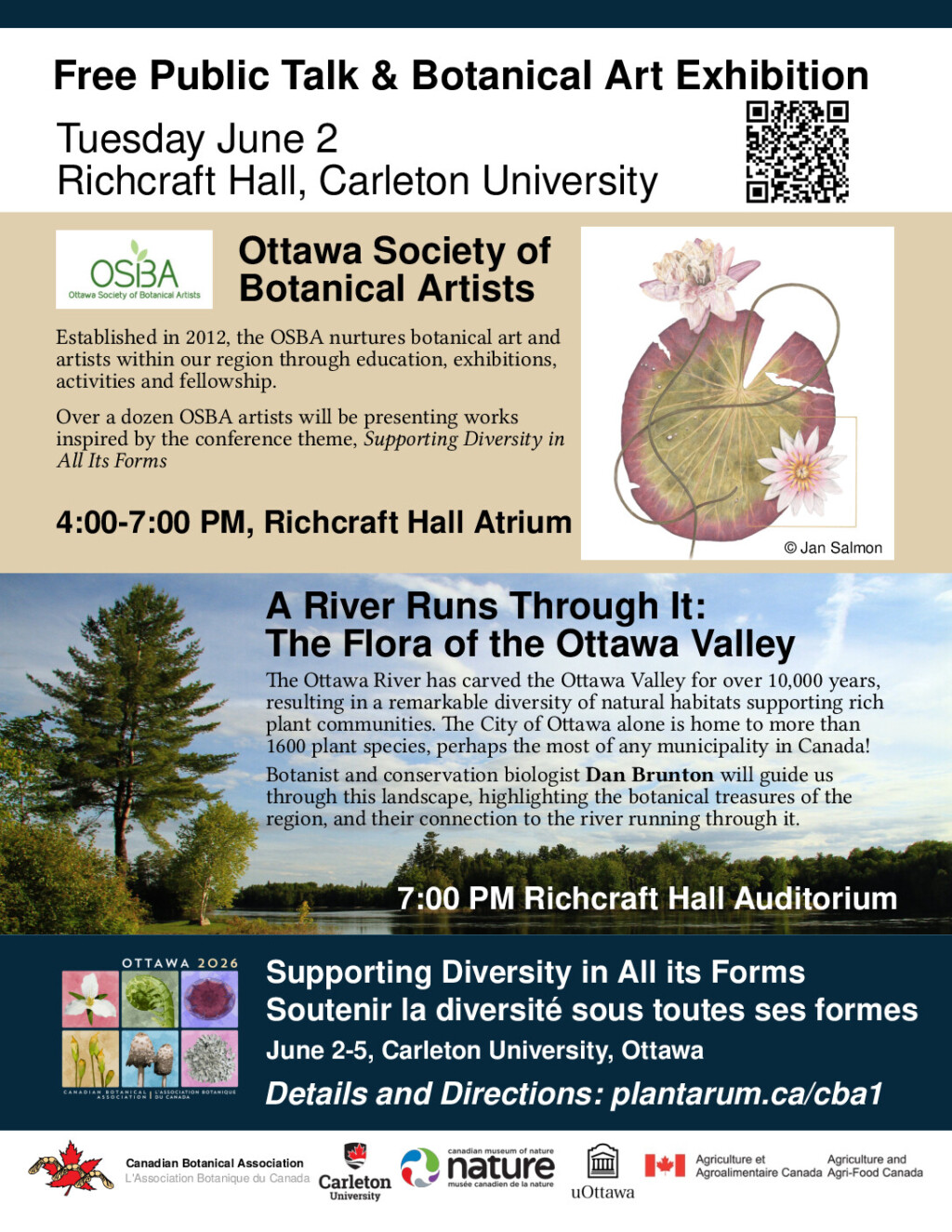 Flyer for Free Public Talk & Botanical Art Exhibition Tuesday June 2
Richcraft Hall, Carleton University
