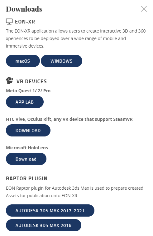 Screenshot of Downloads pop-up window.