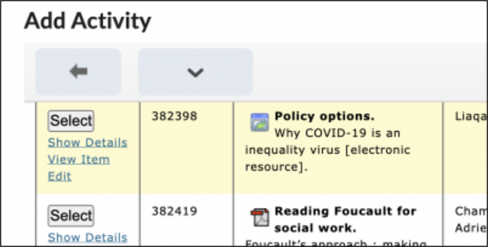 Screenshot of the Add Activity window.