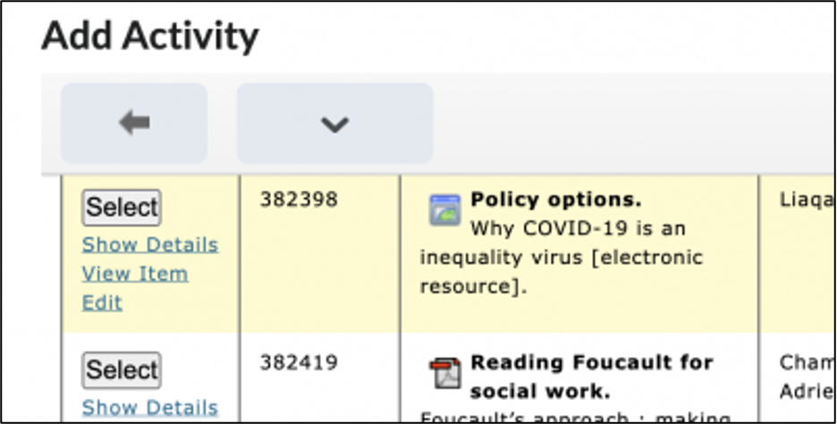 Screenshot of the Add Activity window.