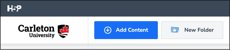 Screenshot of Add Content button.