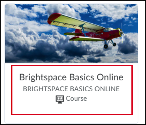 Screenshot of a course in Brightspace with red callout around the course's name.