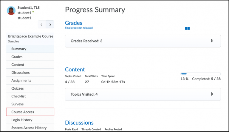 Viewing Class Progress - Instructor Support