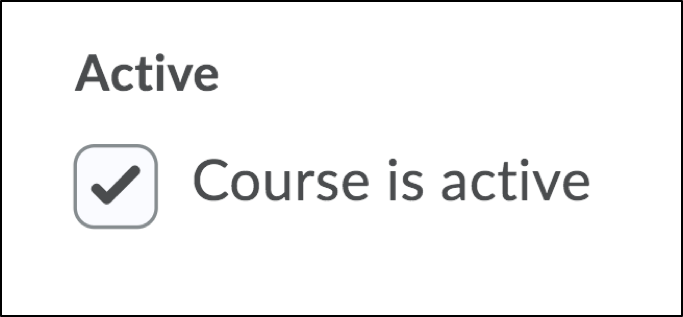 Course is active checkbox