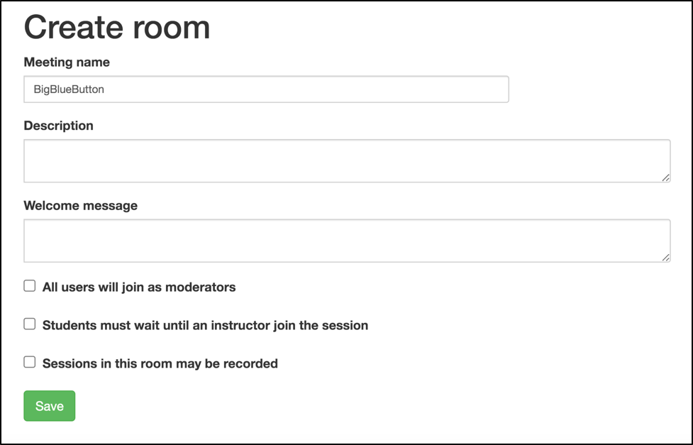 The Create Room Page