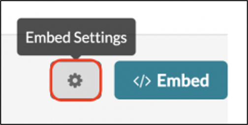 Screenshot of the Embed Settings button.