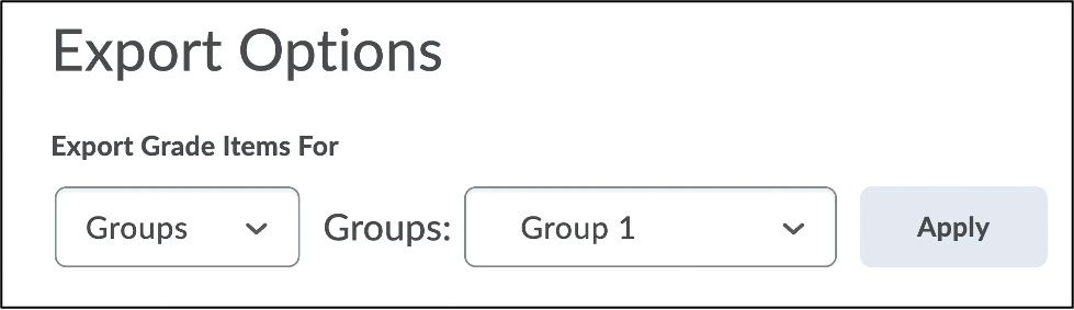 Screenshot of the Groups drop-down menu.