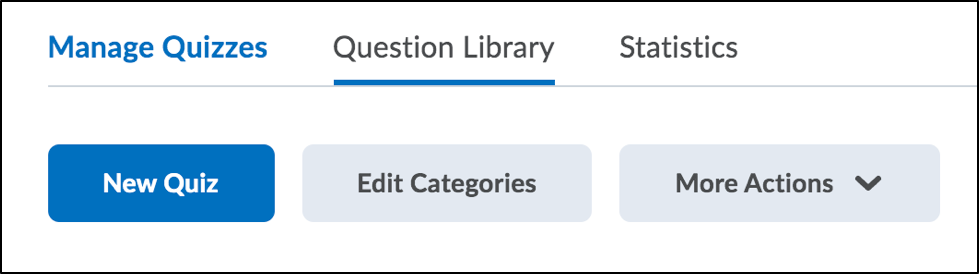 Screenshot of Question Library tab