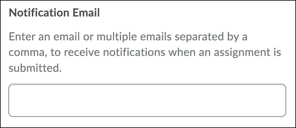 Screenshot of the Notification Email section.