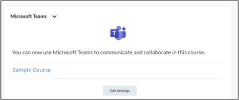 Screenshot of hyperlink in the Microsoft Teams Widget.