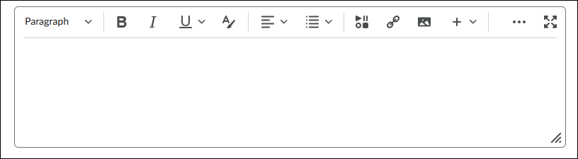 Screenshot of Brightspace text editor