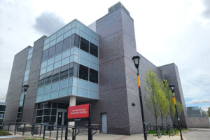 The Visualization and Simulation Building (VSIM) on the Carleton University campus.